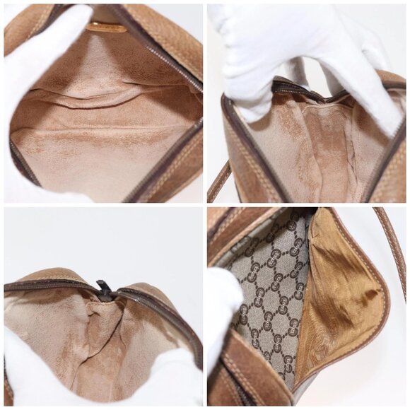 GUCCI GG Plus Supreme Shoulder Bag PVC Leather Beige Gold Auth th6320 - Picture 15 of 16